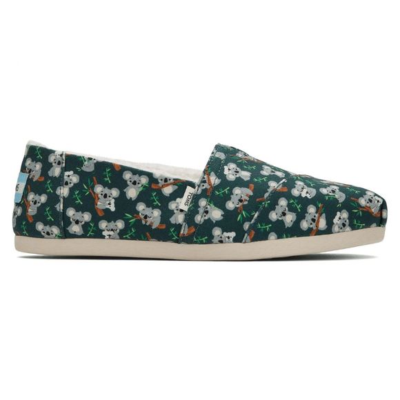 TOMS Women's Alpargata Koala Print Slip-On Flats - Forest Green 7 - Picture 6 of 8